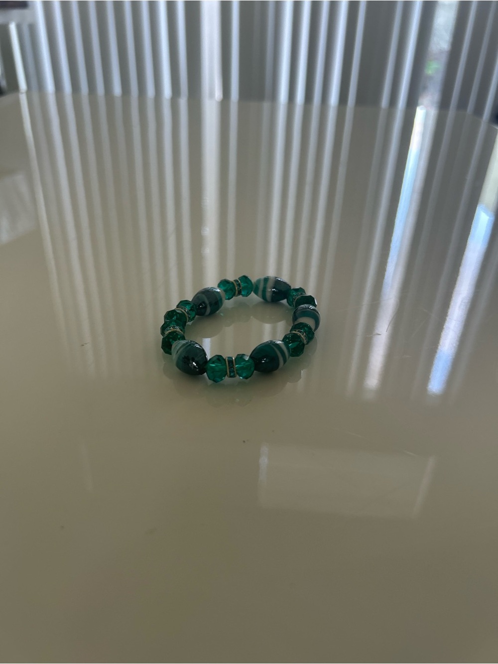 Green Beaded Stretch Bracelet - Women's Jewelry
